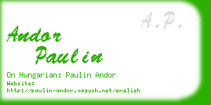andor paulin business card
